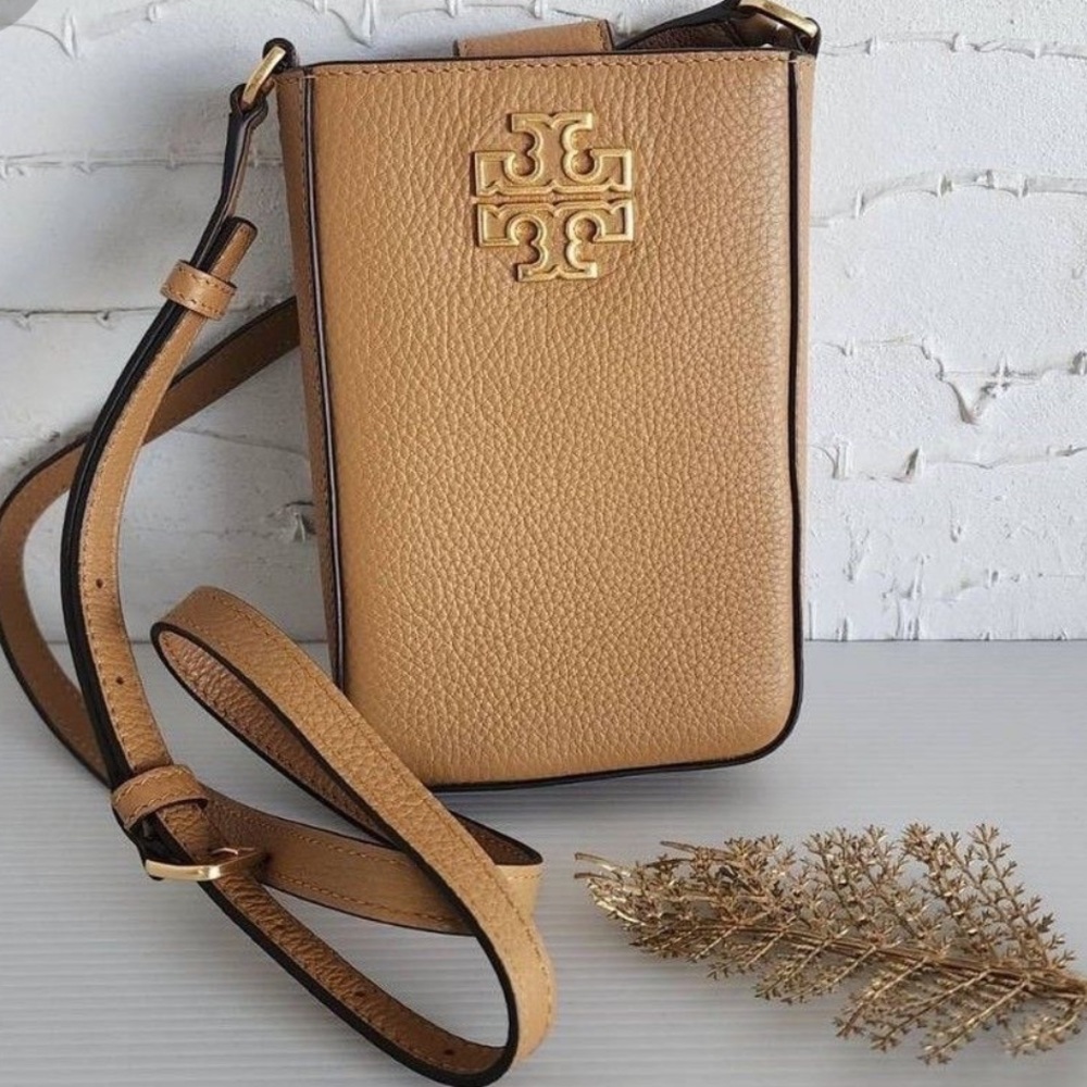 Tory Burch Britten Pebble Leather Phone Crossbody Bag